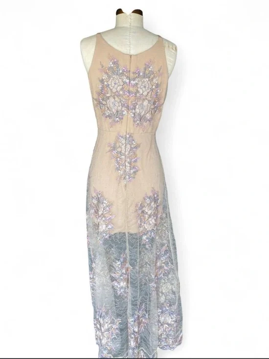 Altar'd State Blush Embroidered V-Neck Maxi Dress - Picture 3 of 6